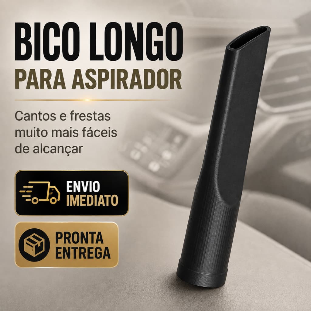 Bico Aspirador 4cm diâmetro de Pó Longo grande fino bocal fresta canto 18cm limpeza sofá tapete carro IPC KARCHER ETC