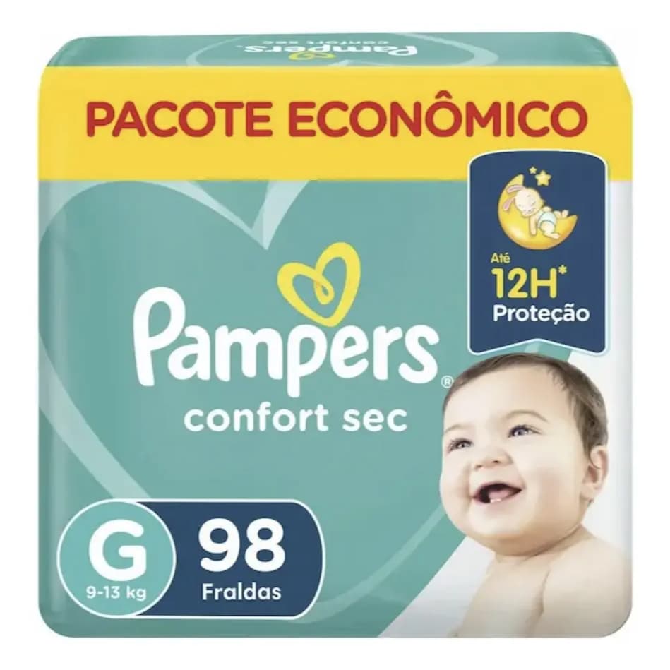 Fralda Pampers Confort Sec G 98 Unid - fralda infantil
