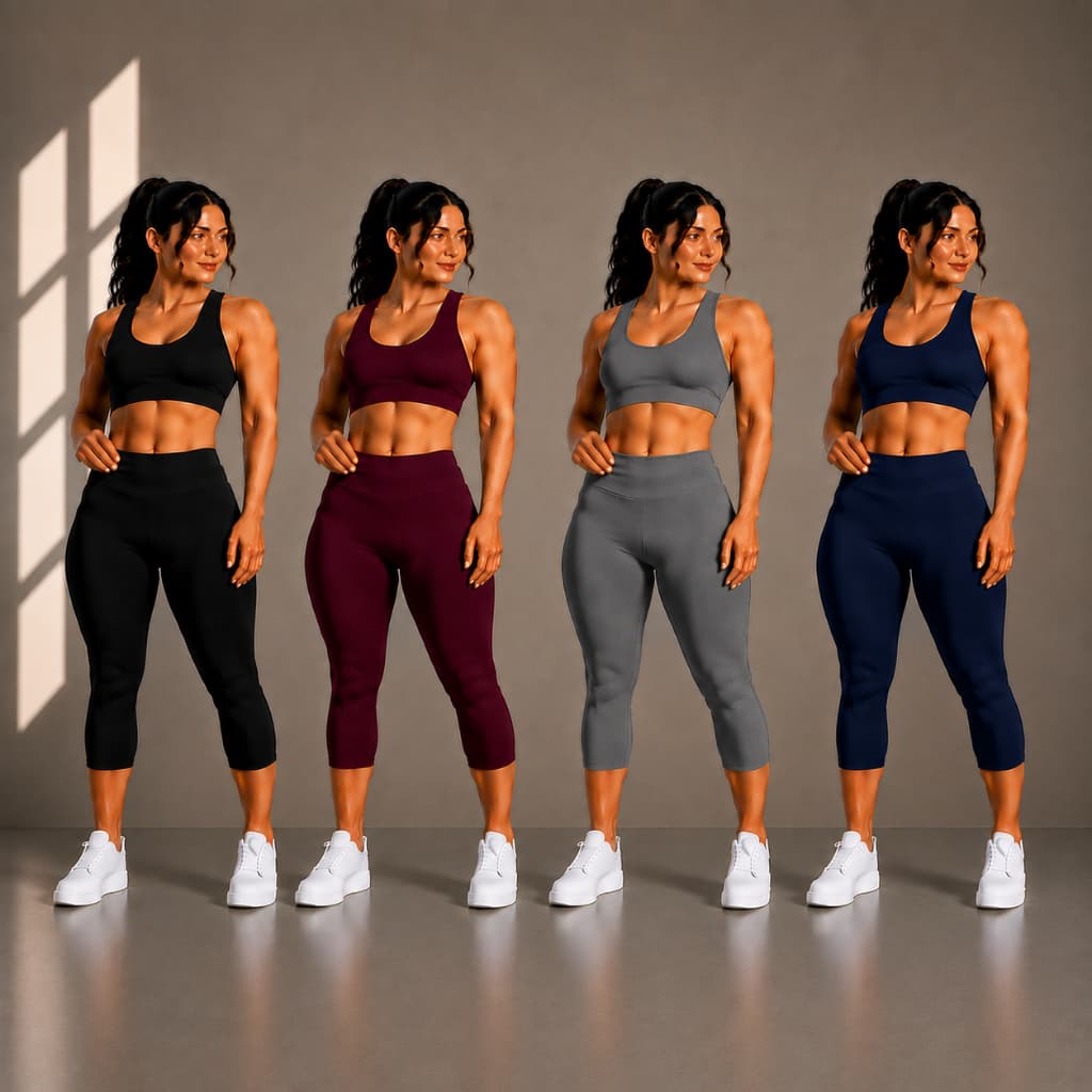 KIT 4 Calças Legging Corsário Feminina Cintura Alta Suplex Academia Fitness