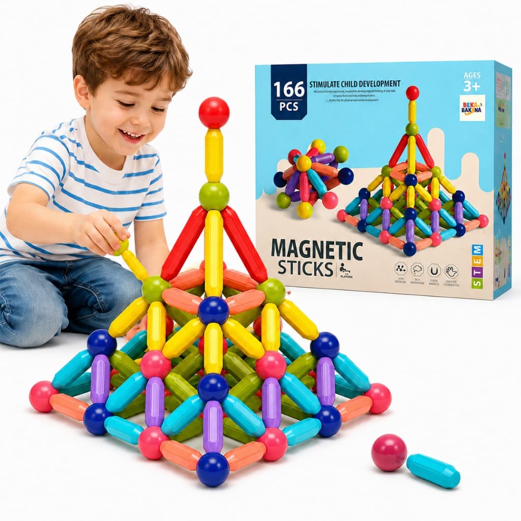 Brinquedo  Blocos De Montar Magnético Lego 166 Peças Presente interativo carrinho casinha construção criativo