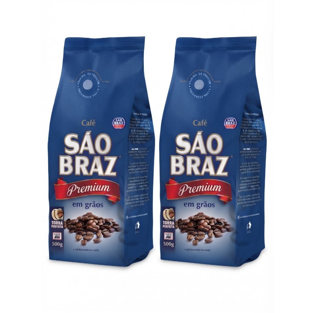 Café Em Grãos São braz Premium 500g Torra Média 100% Arábica