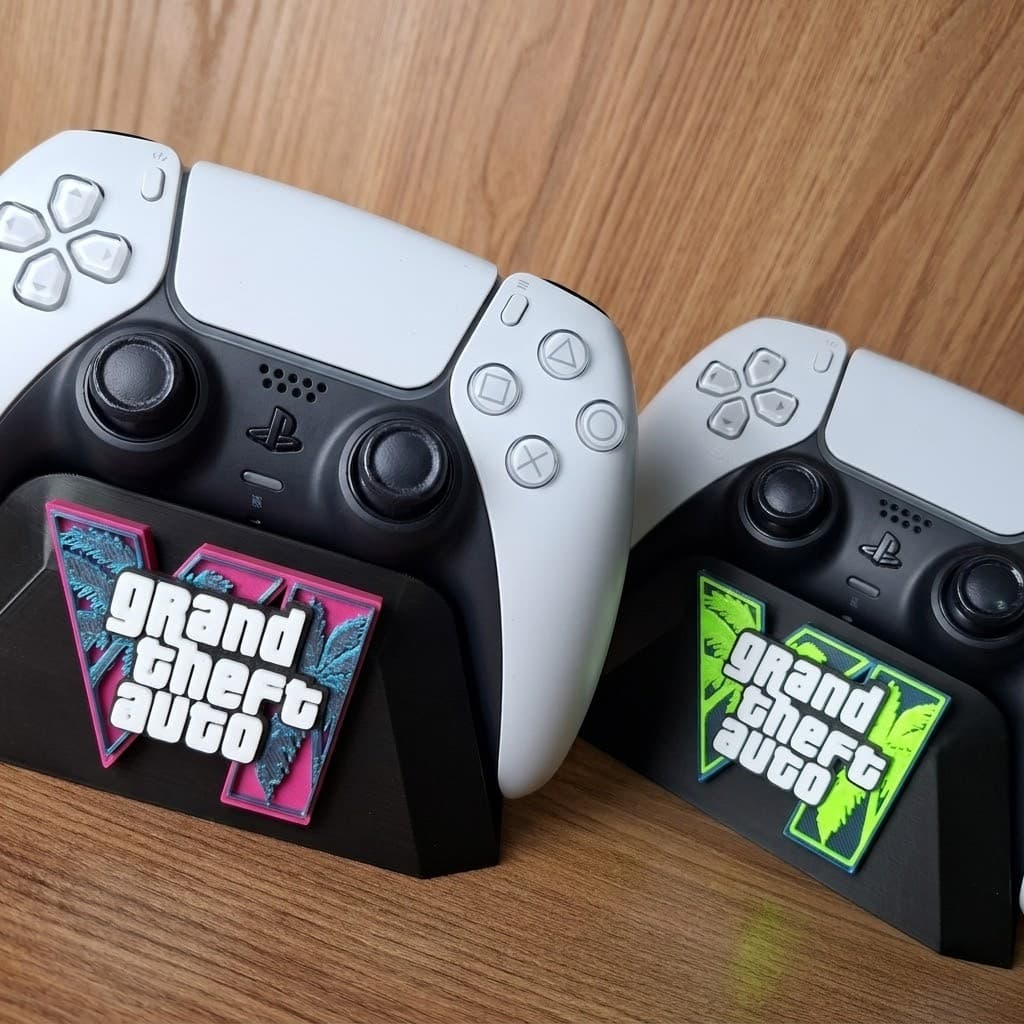 Suporte Controle PS5 / PS4 GTA VI Personalizado | Base Decorativa Porta Controle Video Game Setup Gamer | Envio Imediato