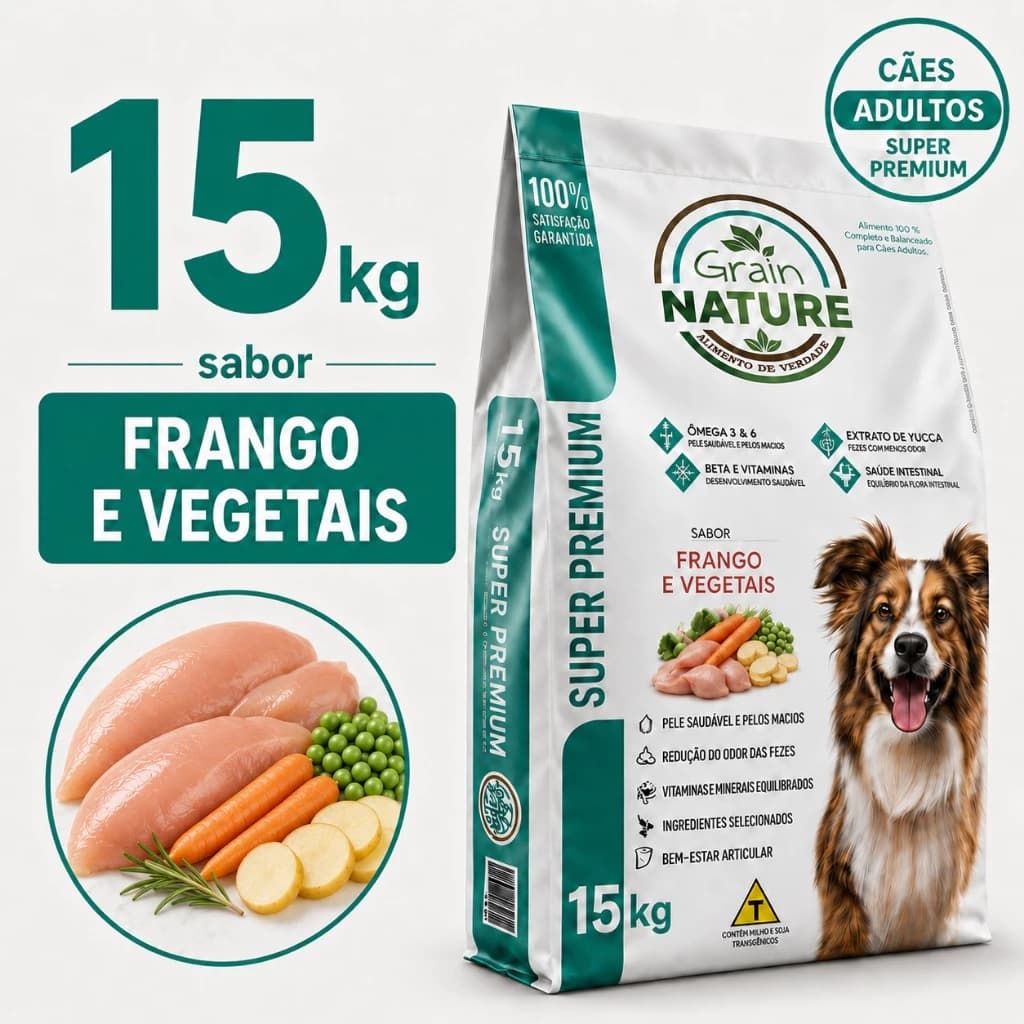 Ração Cachorro Super Premium Com Ômega 3 e 6