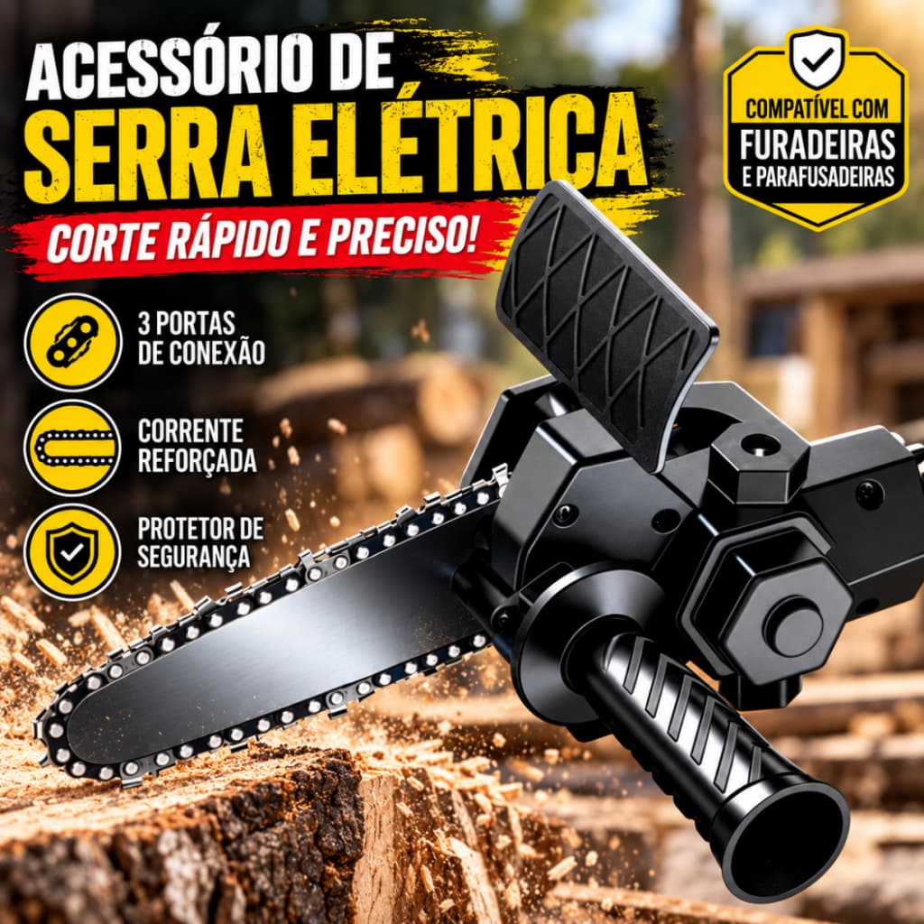 Adaptador Motosserra 4 Polegadas para Furadeira e Parafusadeira Portátil Corte Rápido e Preciso