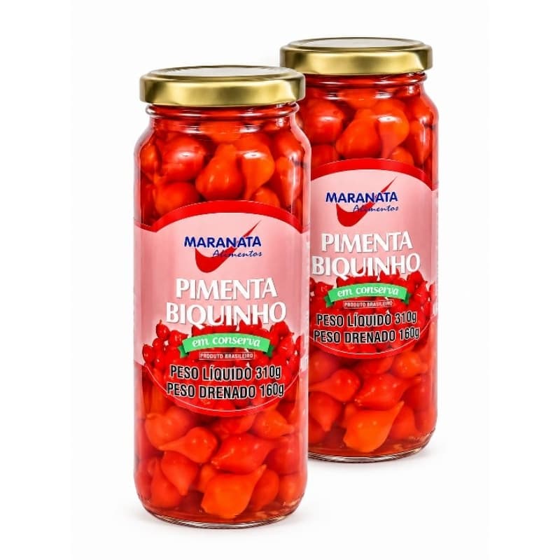 Pimenta Biquinho Maranata 1 k,g e 180 g– Em Conserva, Sabor Suave e Irresistível