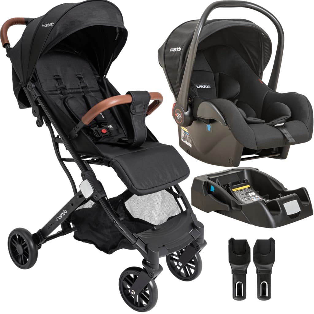 Carrinho de Bebe com Bebe Conforto e Base Kiddo Sprint III Preto