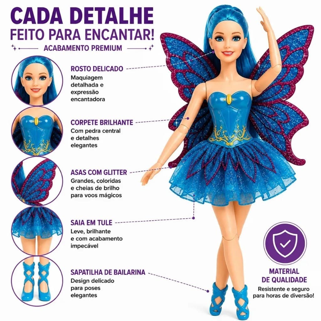30cm Brinquedos infantis Acessórios boneca móvel Fada Brinquedos infantis Articulada