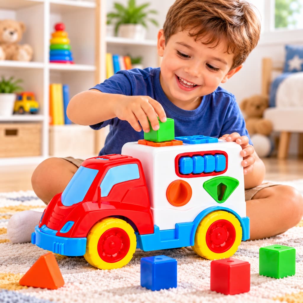 Caminhão Encaixes Brinquedo Didático Interativo Infantil Brinquedo Educativo Para Bebes