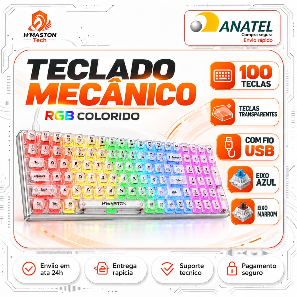 H'MASTON TK06 Teclado Mecânico 100% Teclado Computador Com Fio Teclado Mecânico Com Fio Teclado Com Fio Teclado Usb