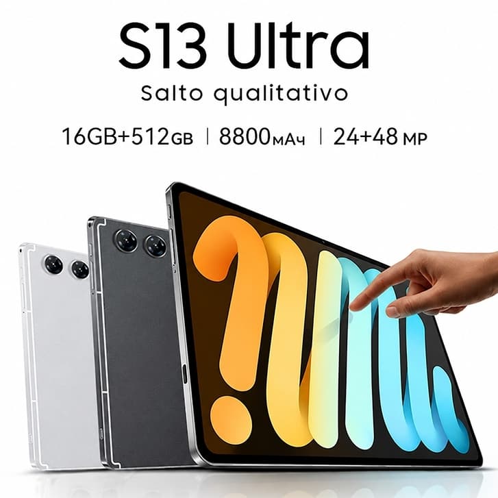 Tablet S13 Ultra 16GB 512GB 48MP Android 15 para Estudos Trabalho e Lazer