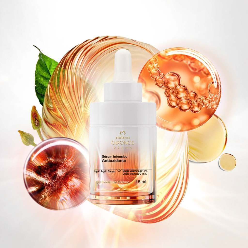 Sérum Facial Natura Chronos Derma Sérum Intensivo Antioxidante 15ml Dupla Vitamina C
