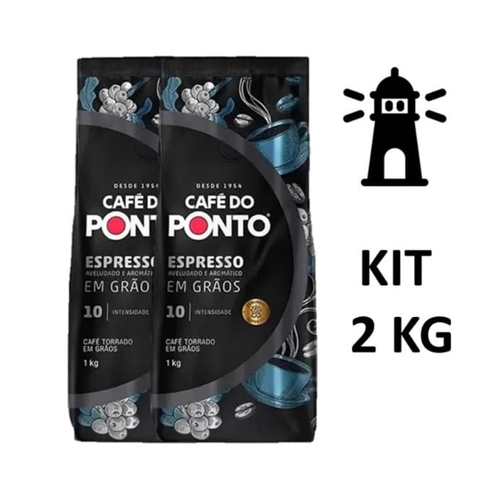 Café em Grãos Café do Ponto 1kg - KIT  com 2 Unidades - Café do Ponto