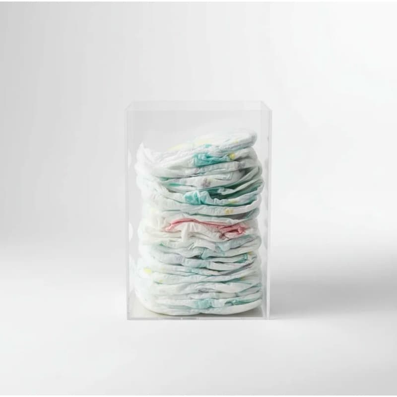 Organizador de Fraldas em Acrílico Cristal | Expositor Porta Fraldas para Quarto de Bebê | Suporte Fraldas Descartáveis