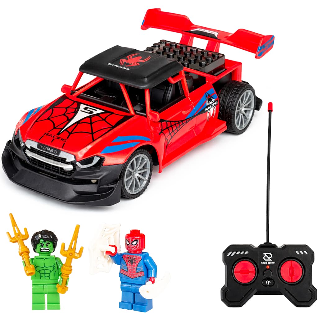 Carrinho Homem Aranha Controle Remoto Luz Solta Fumaça Brinquedo Infantil