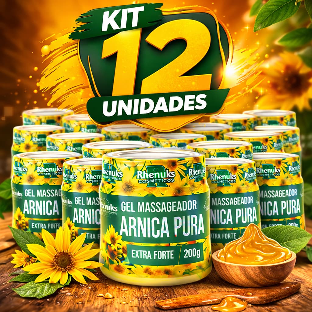 Gel Massageador Arnica Pura 200g Rhenuks Extra Forte Massagem Dor Muscular Alivio Rapido