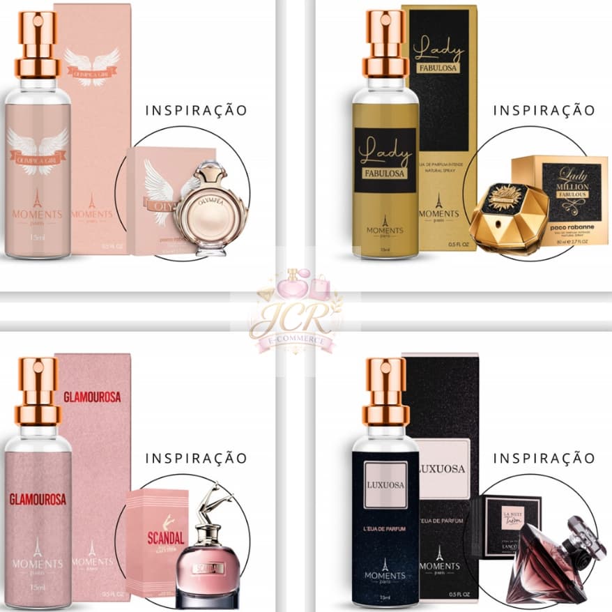 Perfume Eau de Parfum EDP  Importado Feminino Contratipo Fragrancia Grife Luxo 15ml Moments Paris