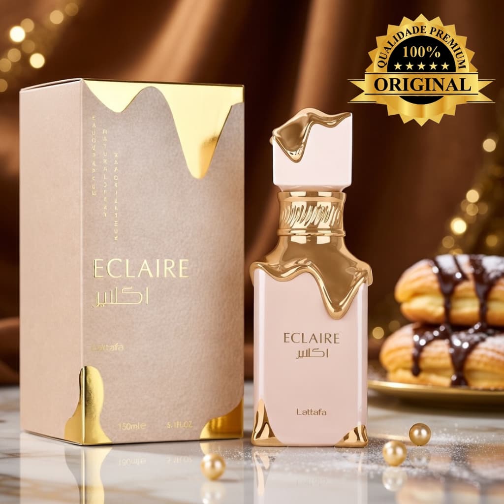 Perfume Eclaire Eau de Parfum 100ml Feminino Doce Gourmand Baunilha Alta Fixação Importado