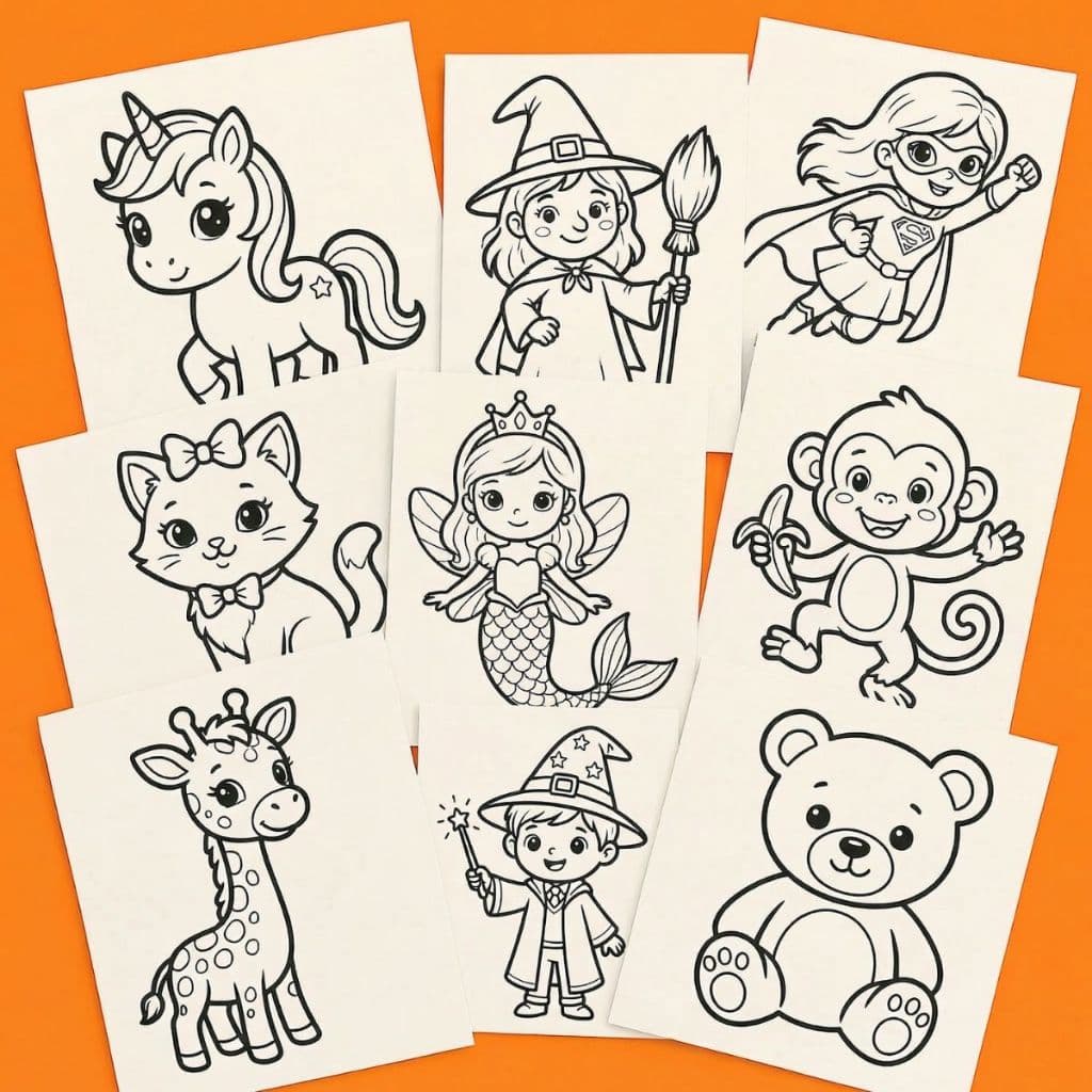 100 Desenhos para Colorir Animais Infantil Educativas Crianças Pintura Safari Fazenda Zoológico A6