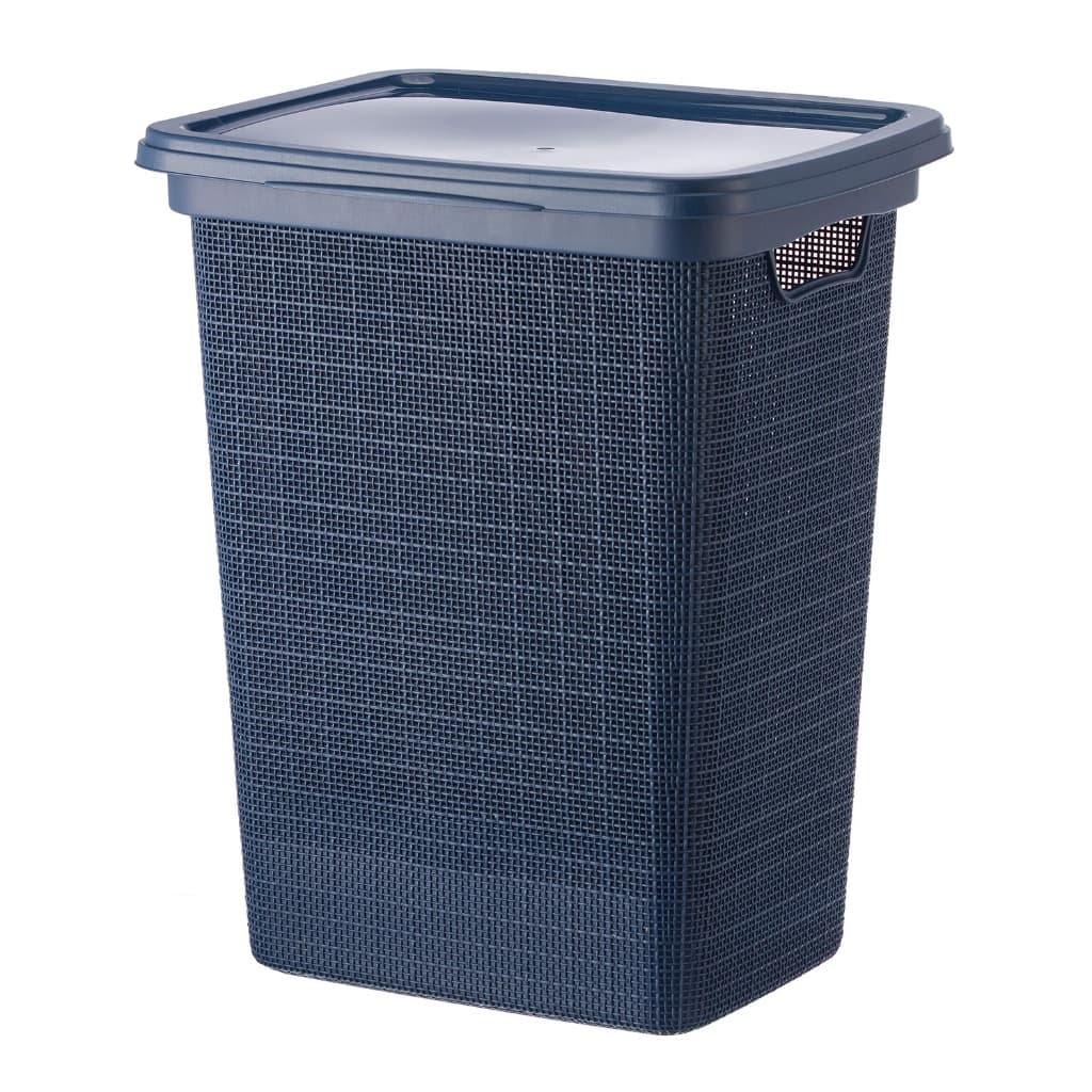 Cesto Organizador de Roupa 45L Grande Azul Linha Juta Jaguar Lavanderia Banheiro