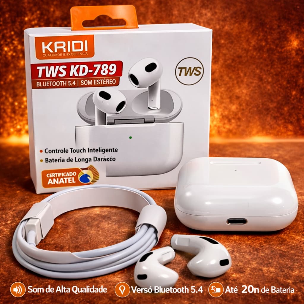FONE DE OUVIDO BLUETOOT TIPO AIRPODS KAIDI