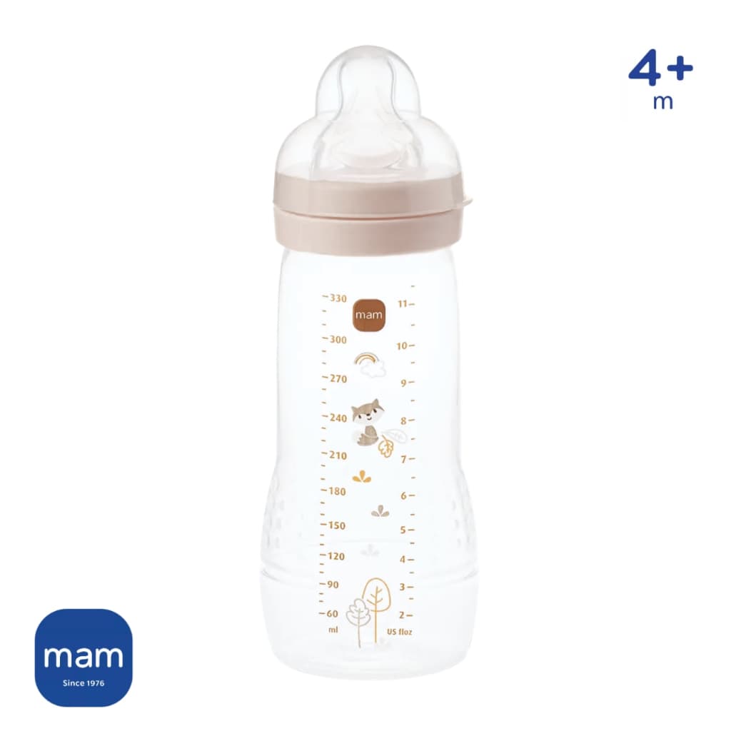 Mamadeira MAM Easy Active Fashion Bottle Neutra 330ml Bico 4m+ Fluxo Rápido Original Lacrada