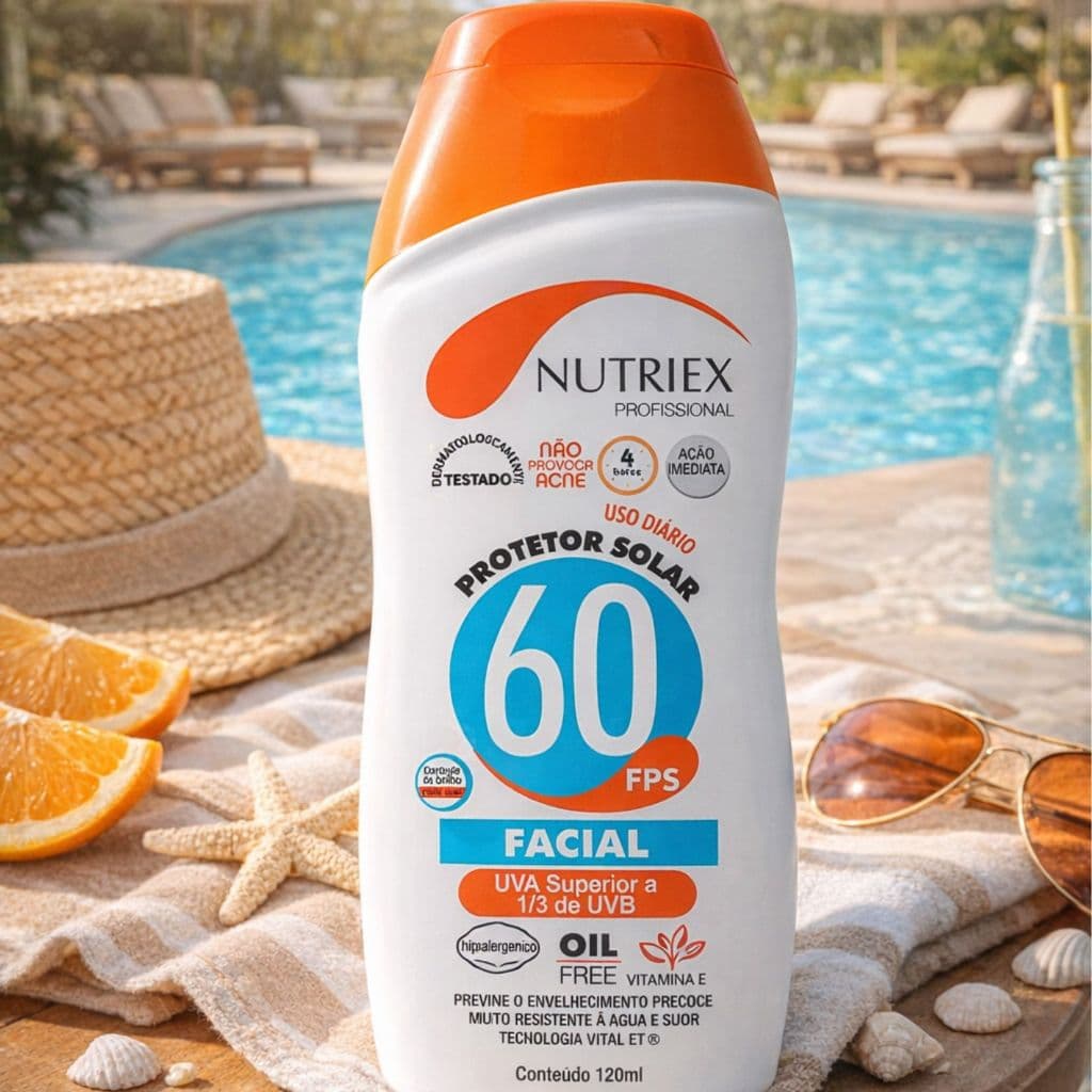 Protetor Solar Facial Profissional Fps 60 Bloqueador Solar Em Creme 120Ml  Nutriex