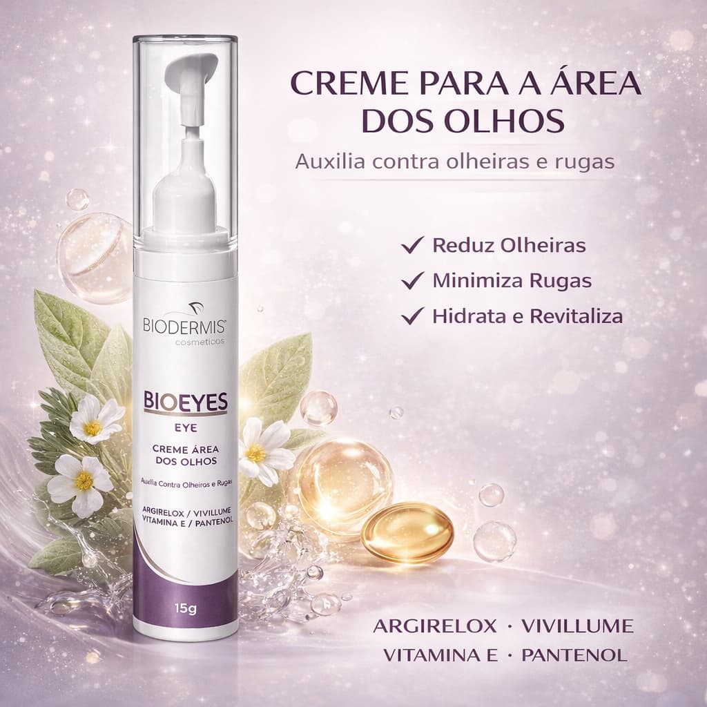 Creme BioEyes Para Olheiras Área dos Olhos Anti-Idade Ameniza Rugas Linha de Expressão Biodermis