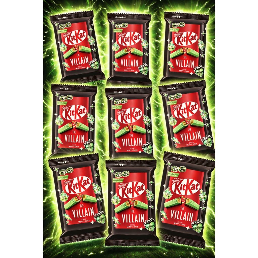 KitKat Importado Sabor Mint + Dark “The Villain” – Kit com 8 Unidade
