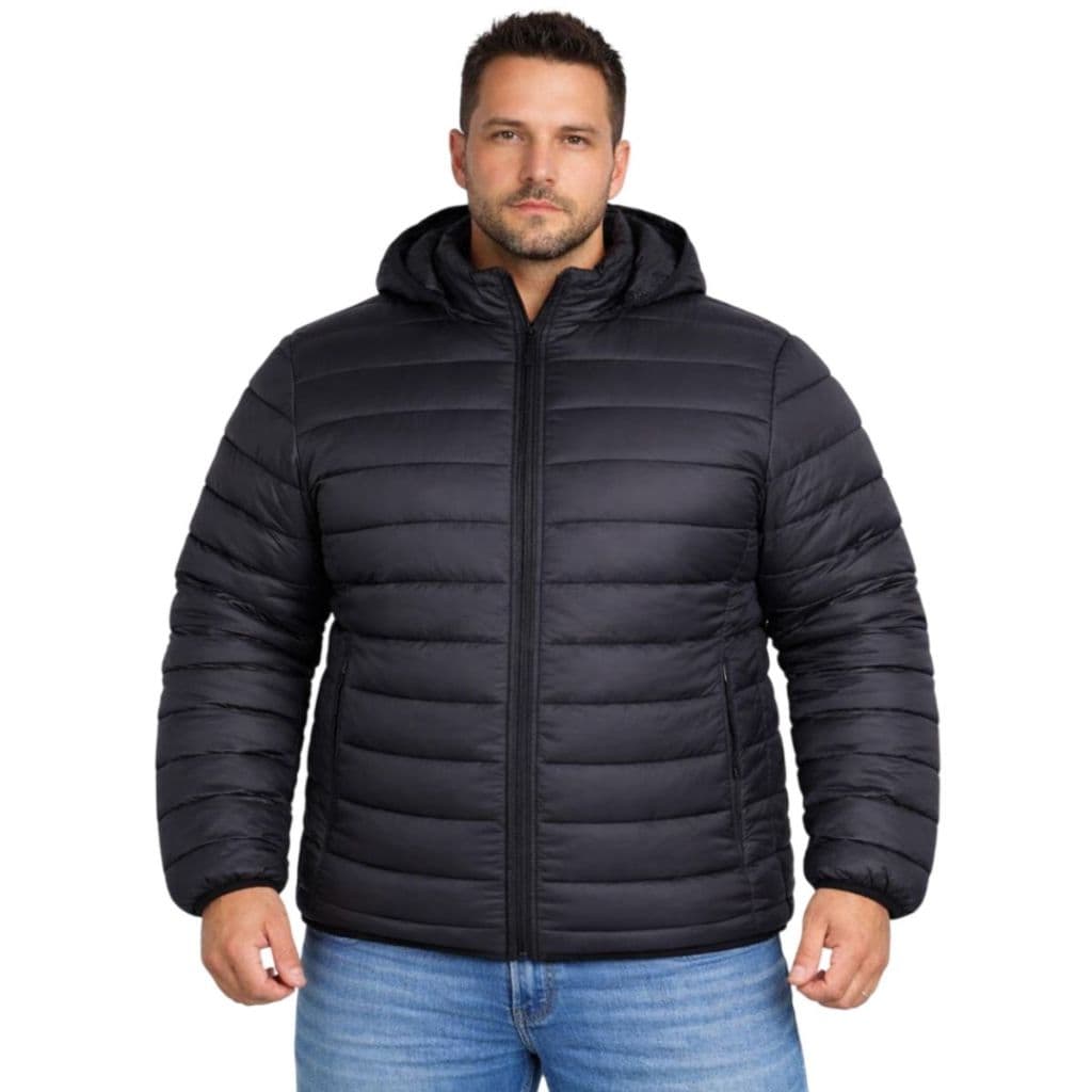 Jaqueta Puffer Masculina Plus size Básica – Leve, Impermeável e Sem Forro de Pelo