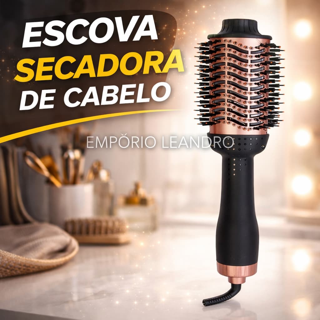 Escova Secadora de Cabelo Profissional | Modeladora Alisadora com Ar Quente Zero Frizz