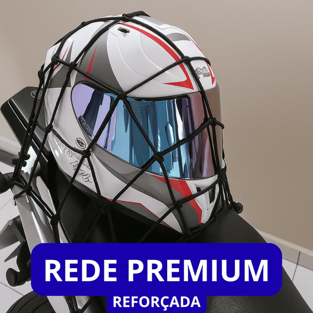 REDE ELÁSTICA ARANHA 35x35 P/ CAPACETE E BAGAGEIRO DE MOTO GANCHOS REFORÇADOS
