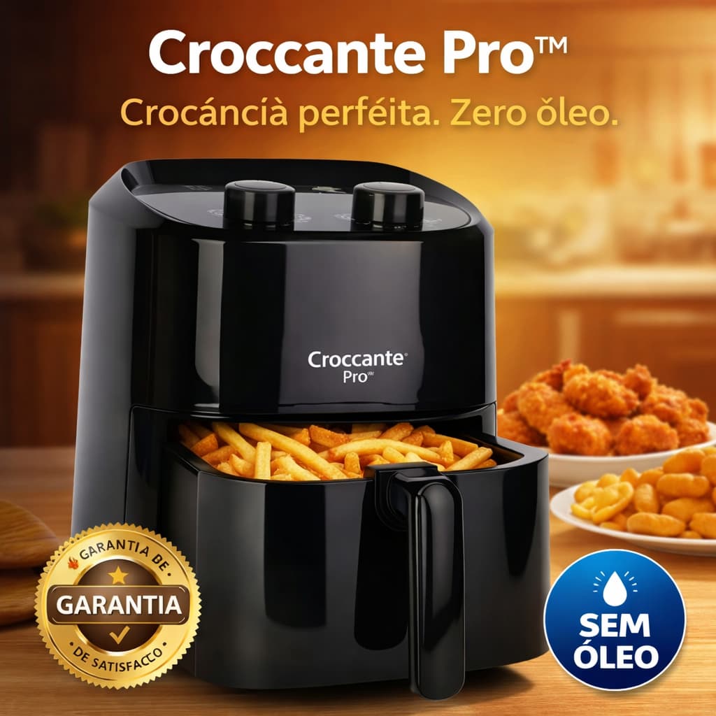 Air Fryer Sem Óleo 3,4L 1200W Croccante Pro™ Fritadeira Elétrica Antiaderente Rápida Saudável 220V