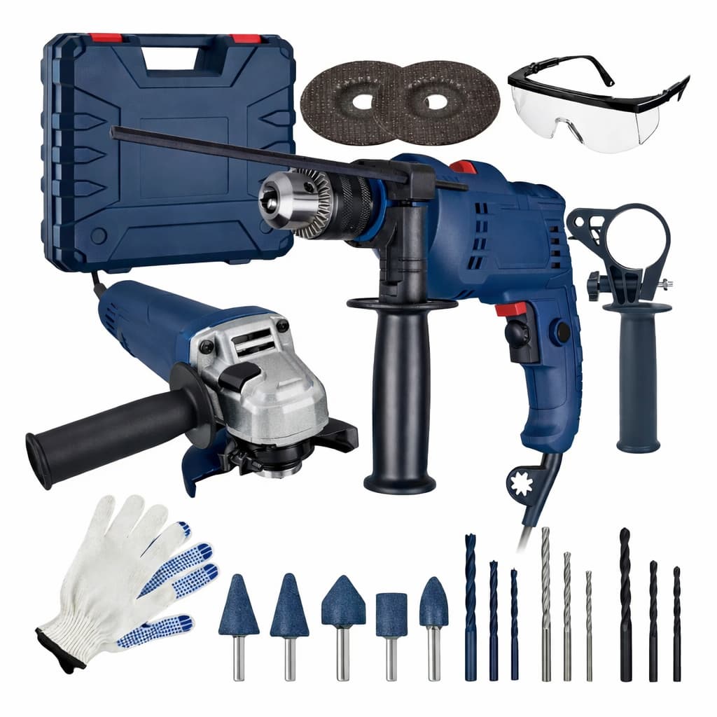 Kit Furadeira Parafusadeira Profissional 900w + Esmerilhadeira Lixadeira 900w 25 peças Com Maleta