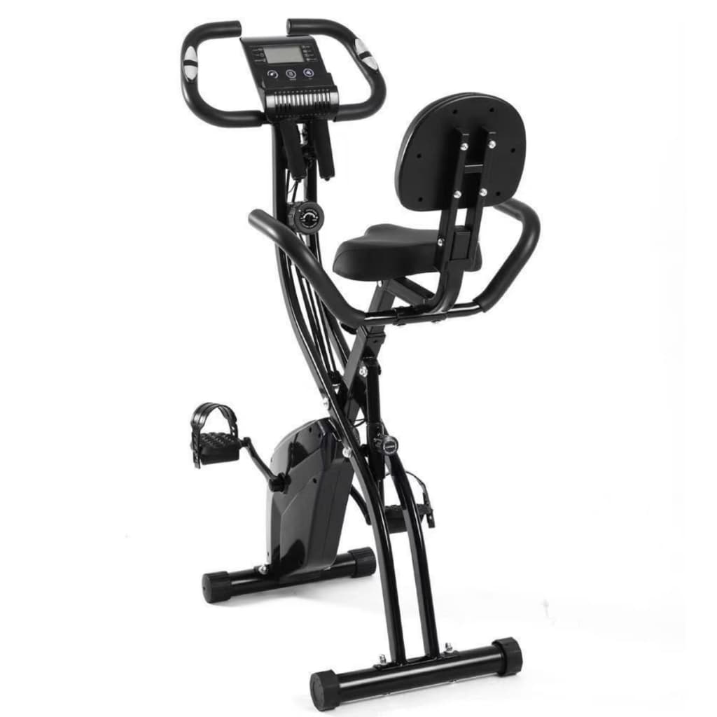 Bicicleta Ergométrica Dobrável 3 em 1 Vertical com Encosto 8 Níveis Magnéticos Painel LCD Super Silenciosa