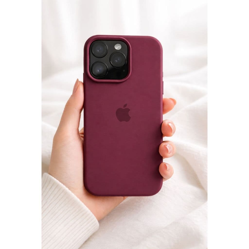 Case Capinha Silicone Capa aveludada cor VINHO AÇAÍ MARSALA PARA IPHONE