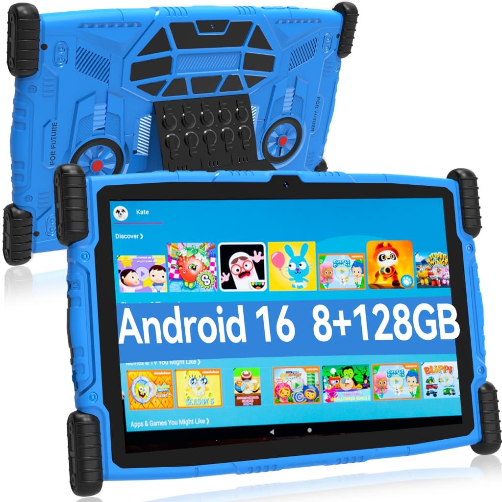 Android 16 Tablet Infantil Kids 10 Polegada com 8GB de RAM e 128GB de ROM, com 6000 mAh bateria