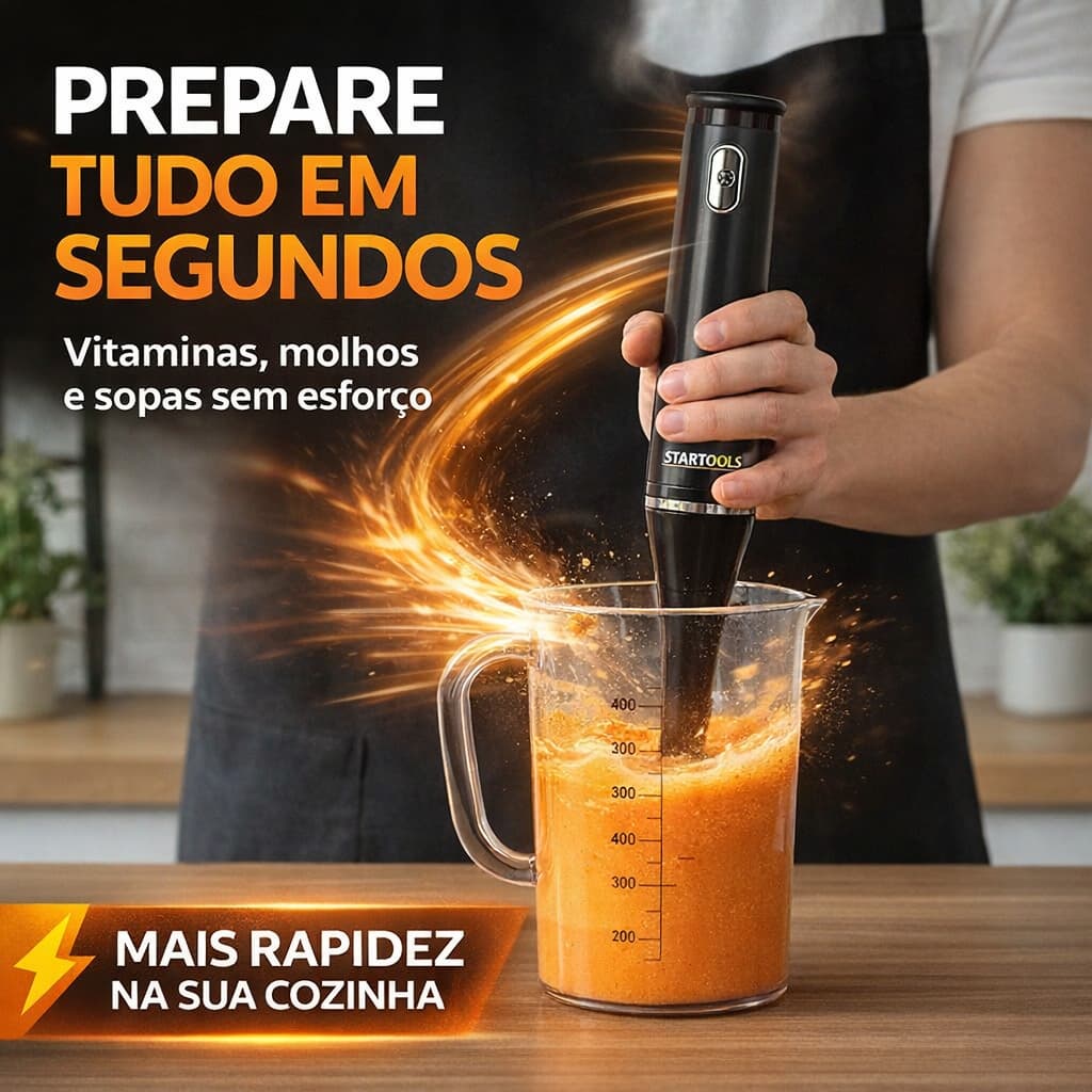 Mixer Elétrico 200W com Copo 700ml 127V ou 220V Portátil Potente e Fácil de Limpar