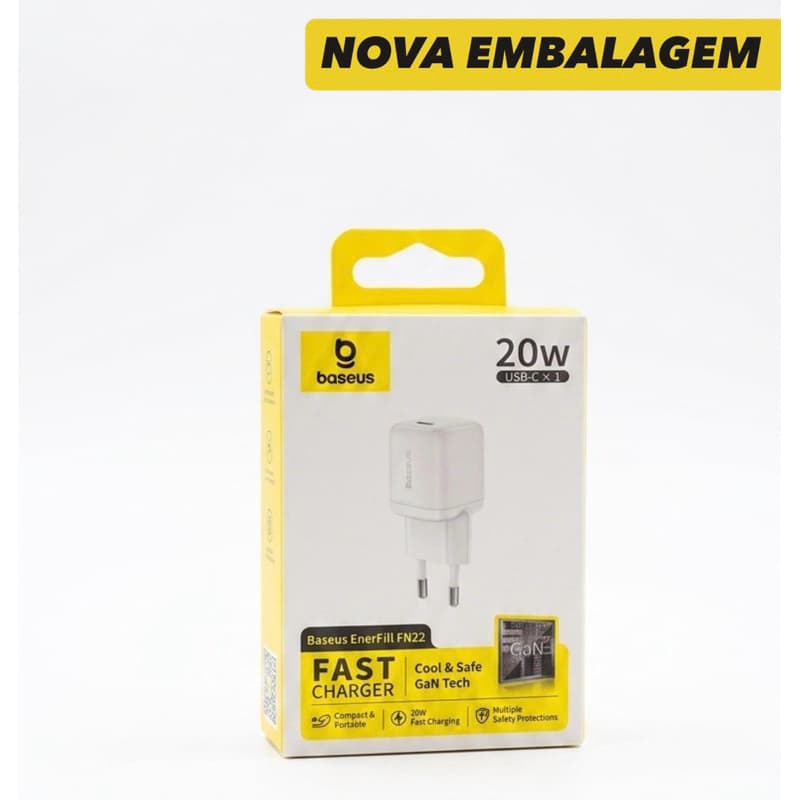 Baseus carregador de parede rápido tipo c super rápido 20w