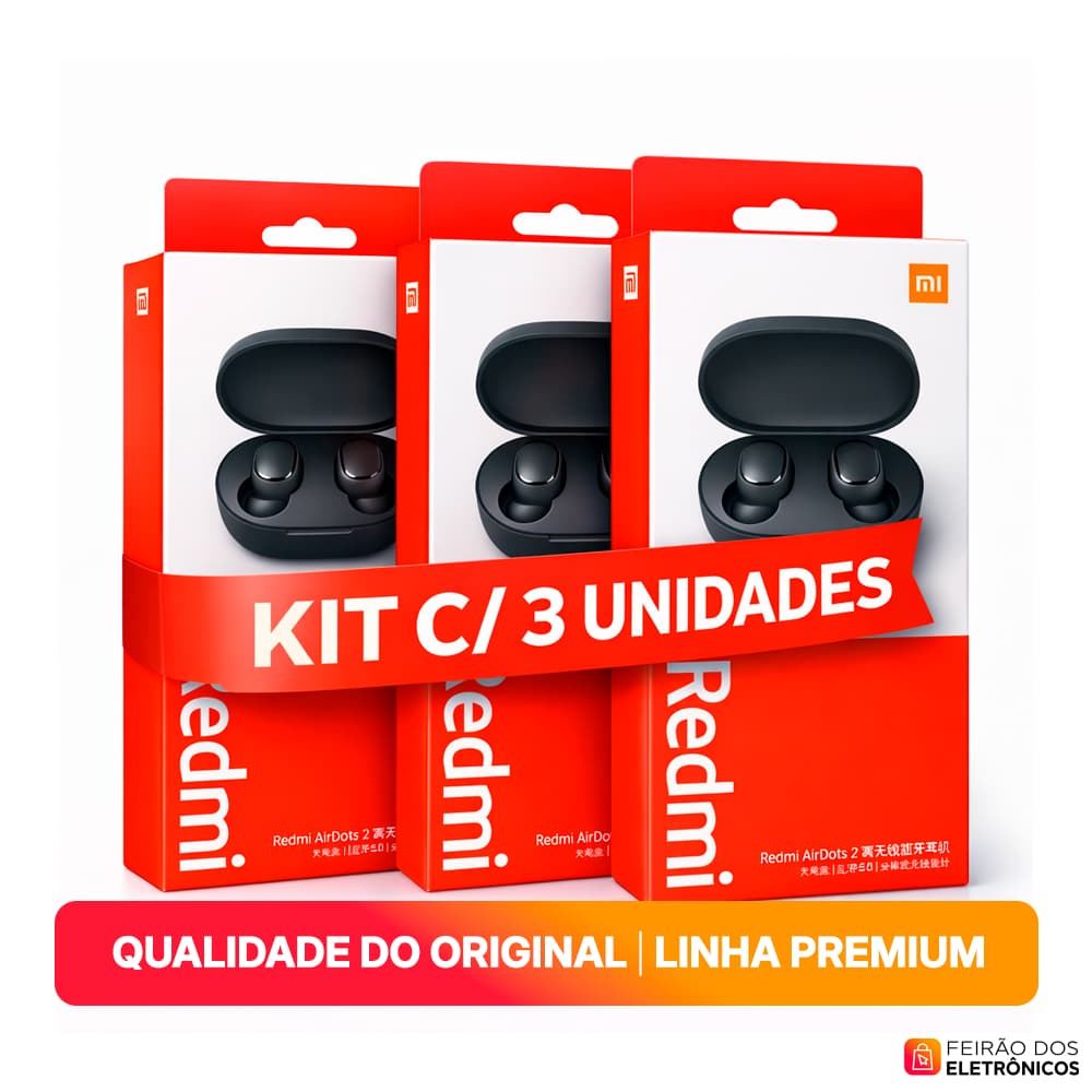 Fone De Ouvido Bluetooth Sem Fio AirDots2 Fone Sem Fio Bluetooth | Frete Grátis | Envio Imediato | Kit 3 unidades
