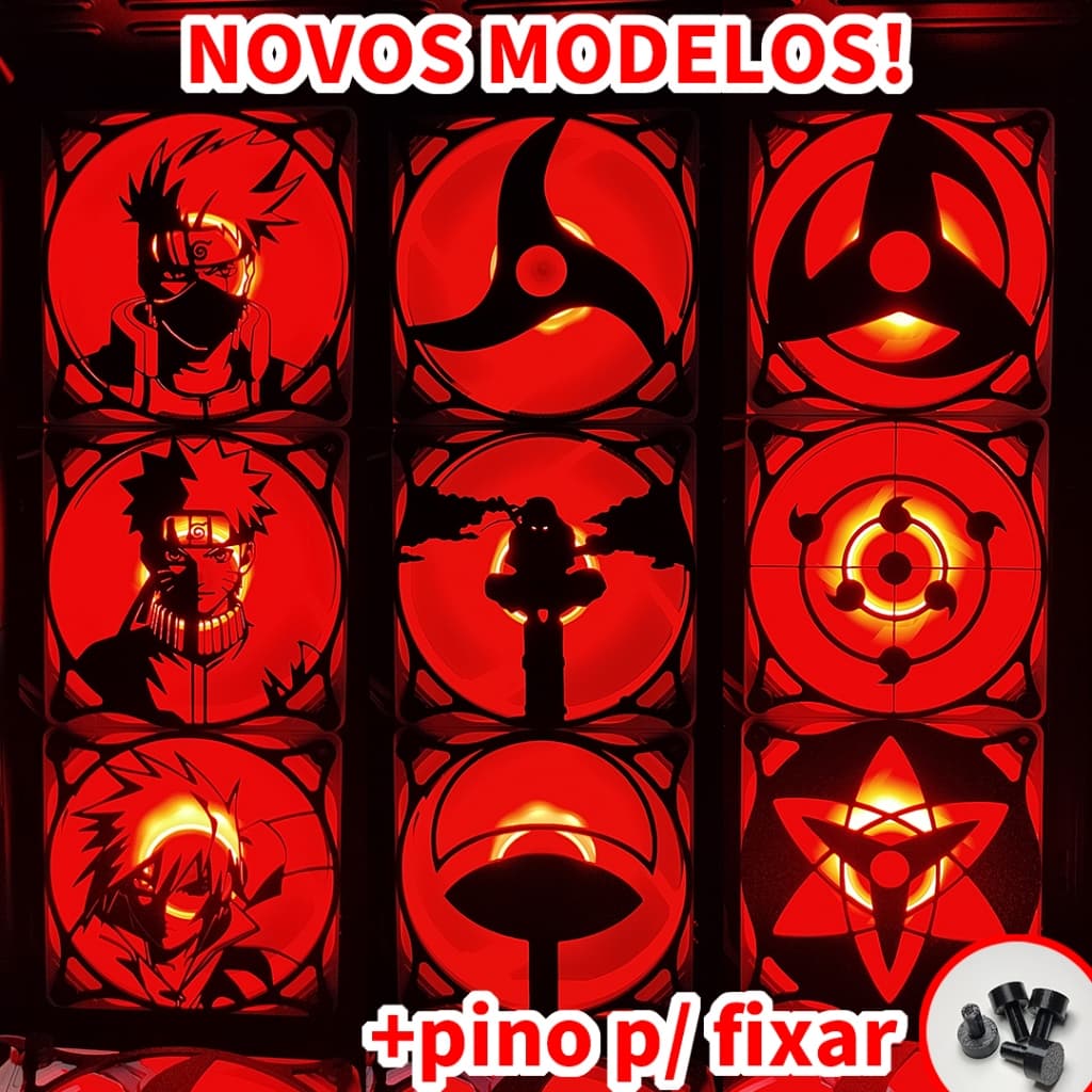 GRADE GRELHA PARA COOLER FAN GRILL 120MM X 120MM PERSONALIZADO ANIME NARUTO PC GAMER SETUP