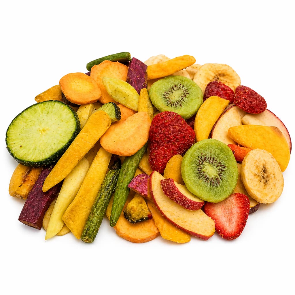 Kit Snack Saudável Frutas Liofilizadas + Mix de Vegetais 200g – Lanche Natural, Fitness e Sem Culpa