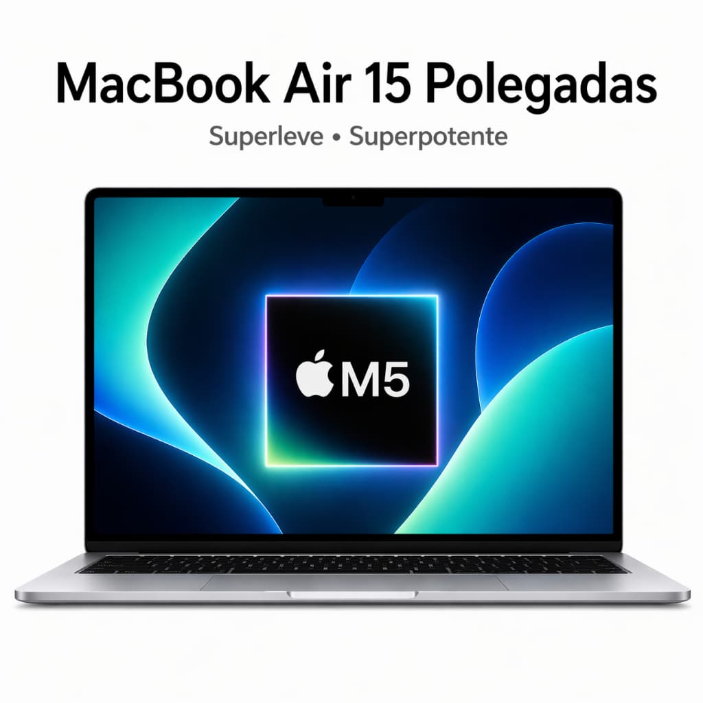 Notebook Apple MacBook Air 15" M5 (16GB,  SSD de 512gb, Chip Apple M5, Tela 15 Retina