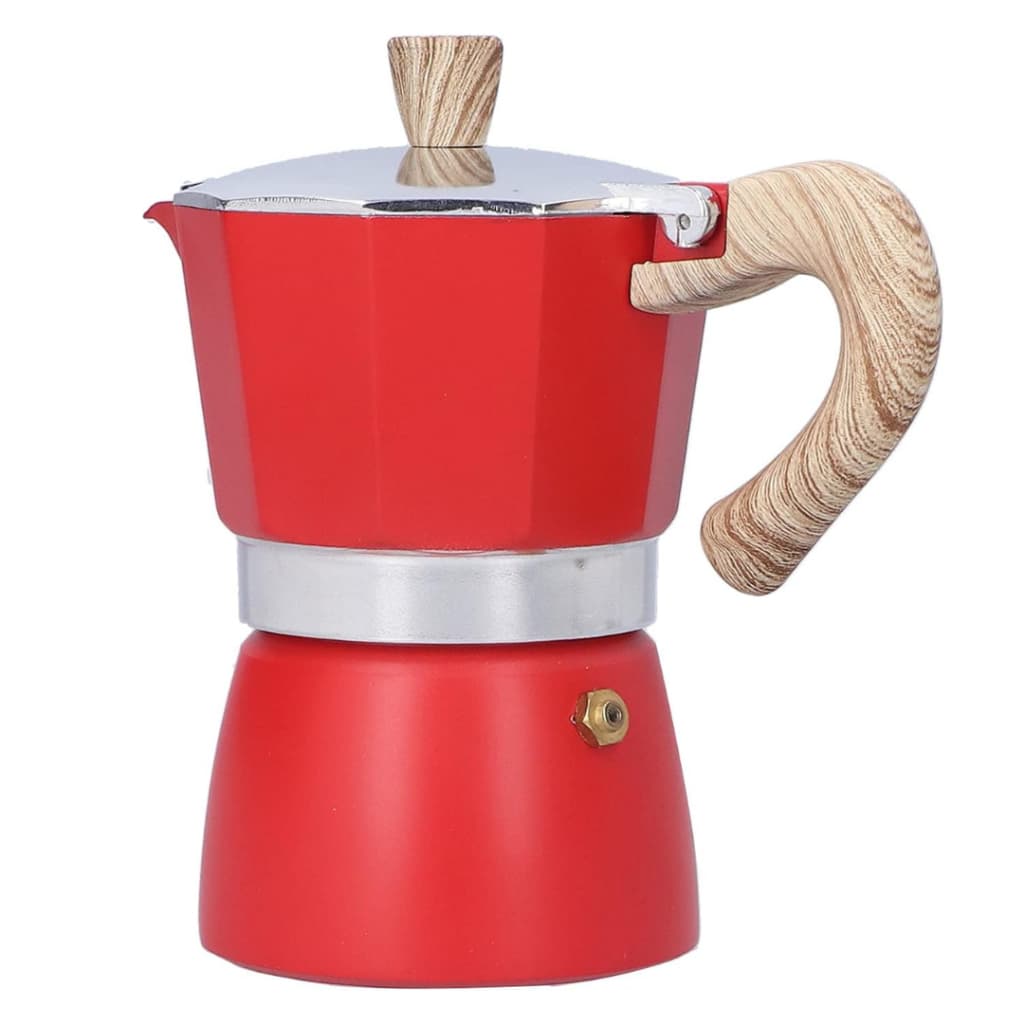 Cafeteira Italiana Moka Octogonal Clássica - Expresso De Alumínio 150ml Com Cabo De Madeira