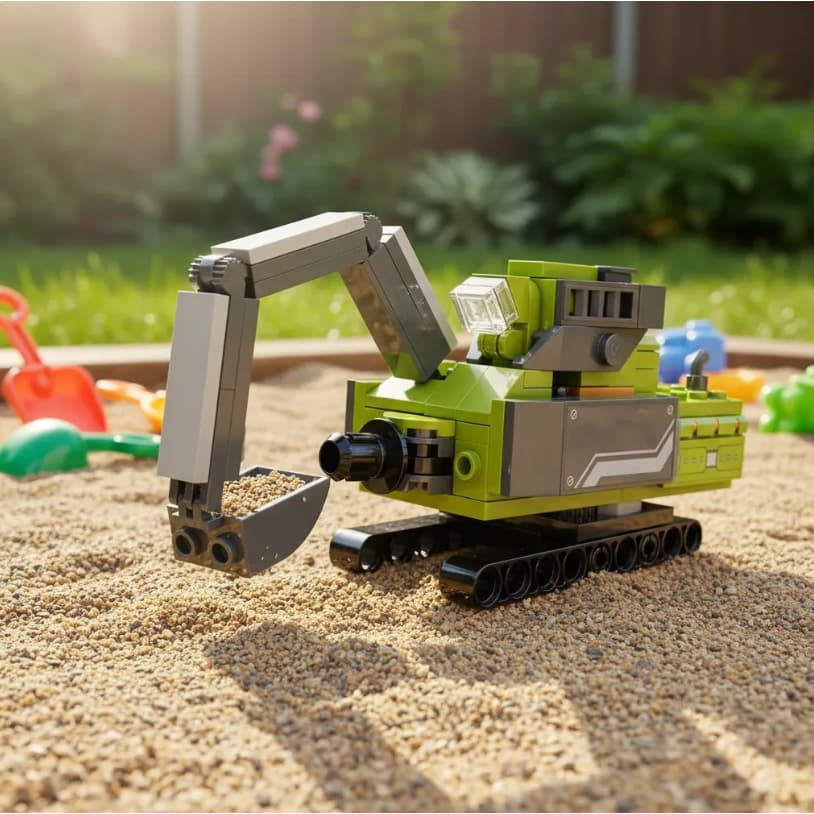 Bloco De Montar Escavadeira Transformar Compatível com Lego