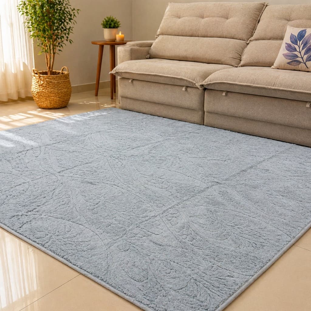 Tapete Relevo 3 D Aveludado 2,00m x 2,50m Sala Quarto Escritório Soft Touch Com Antiderrapante