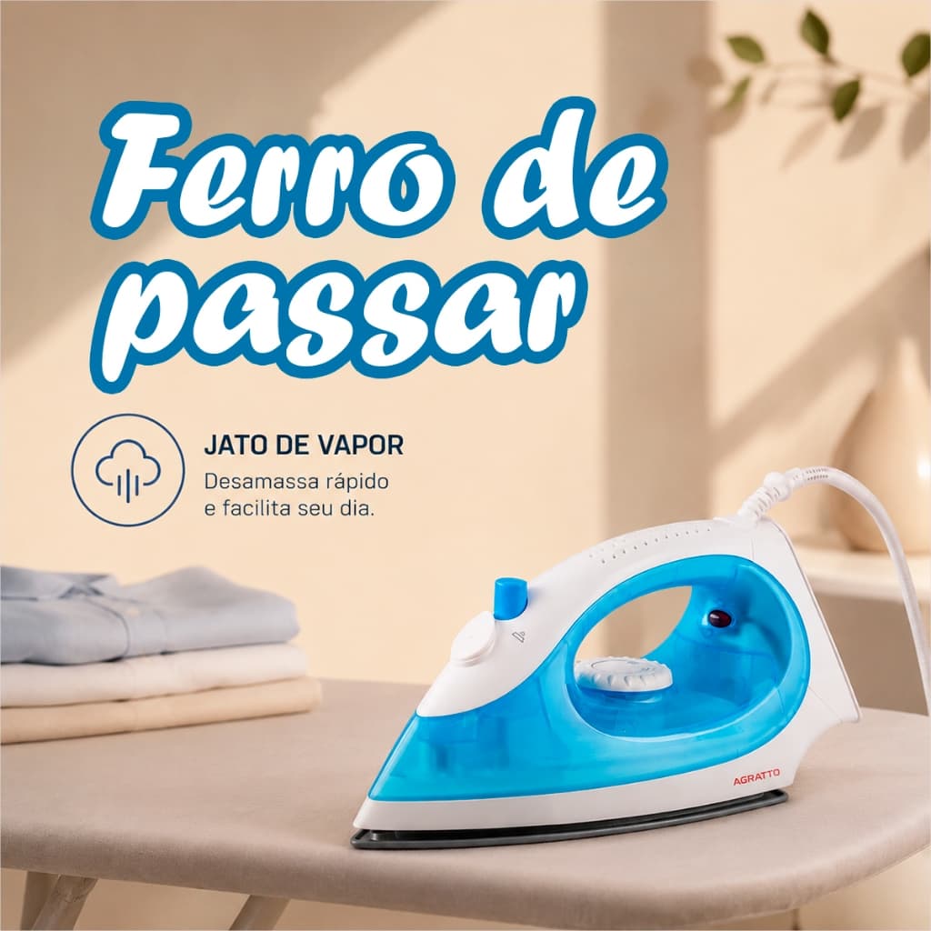 Ferro de Passar Agratto Ferro de Roupa Passa A Vapor Ferro de Passar 220v Agratto Ferro Passa Rápido