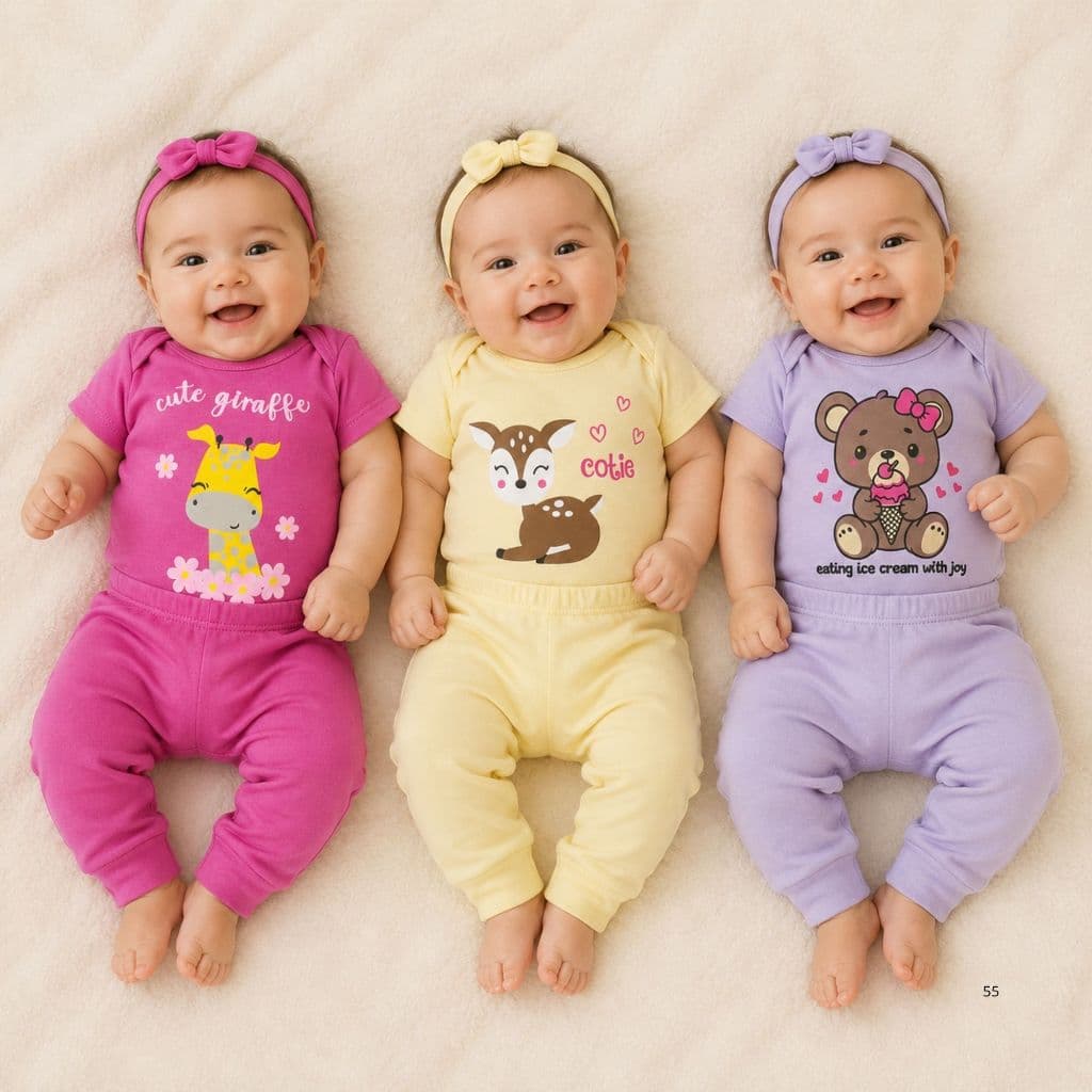 Kit 2, 6 ou 10 peças Body + Calça Mijão Menina Conjuntos Femininos Kit Roupa Bebê Enxoval