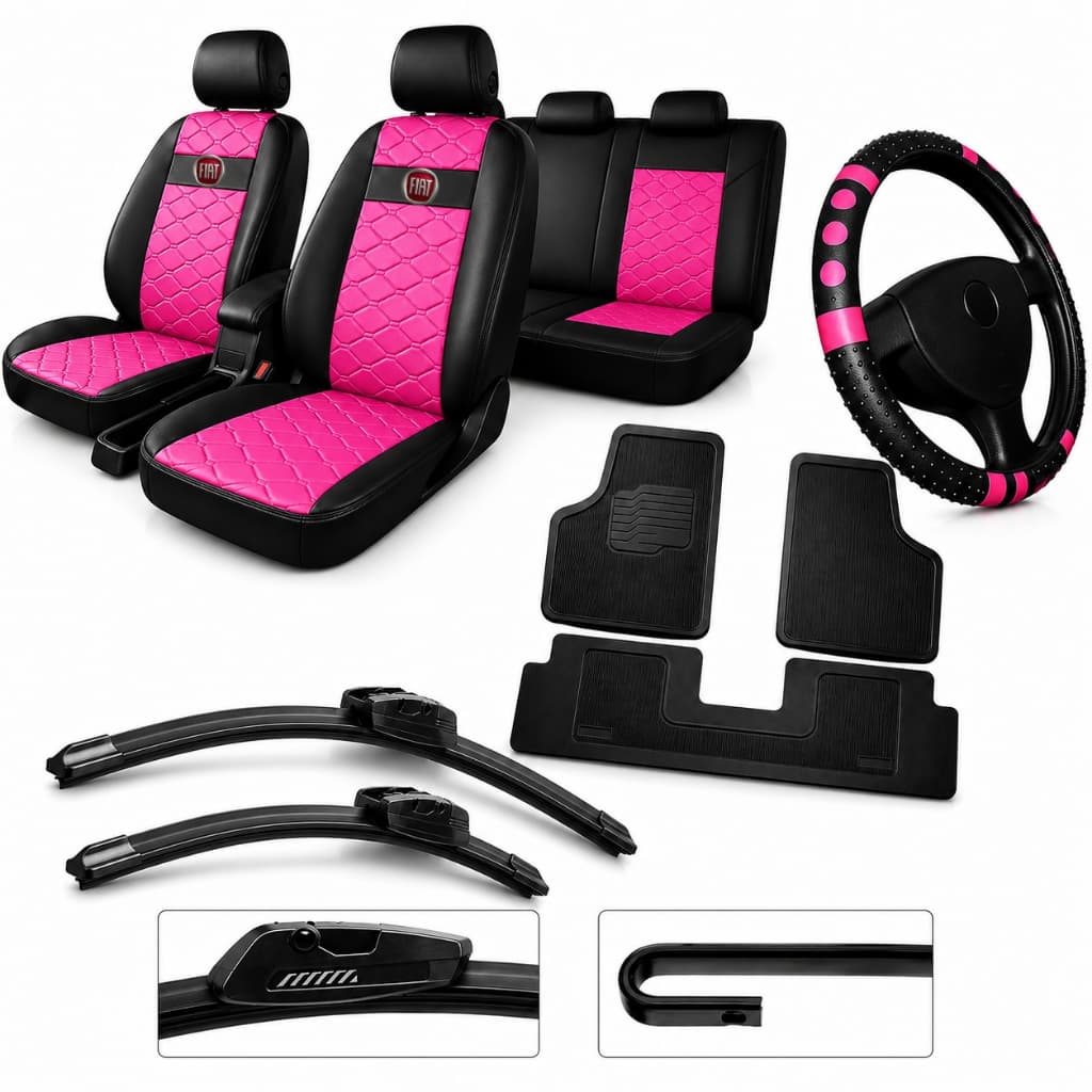 kit Capa Para Banco Automotivo Couro Fiat Palio Uno Siena Punto tapete de carro + palheta parabrisa