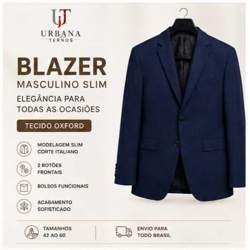 Blazer Masculino Slim Social Corte Italiano Oxford / Paletó Casual ou Formal/Casaco Premium