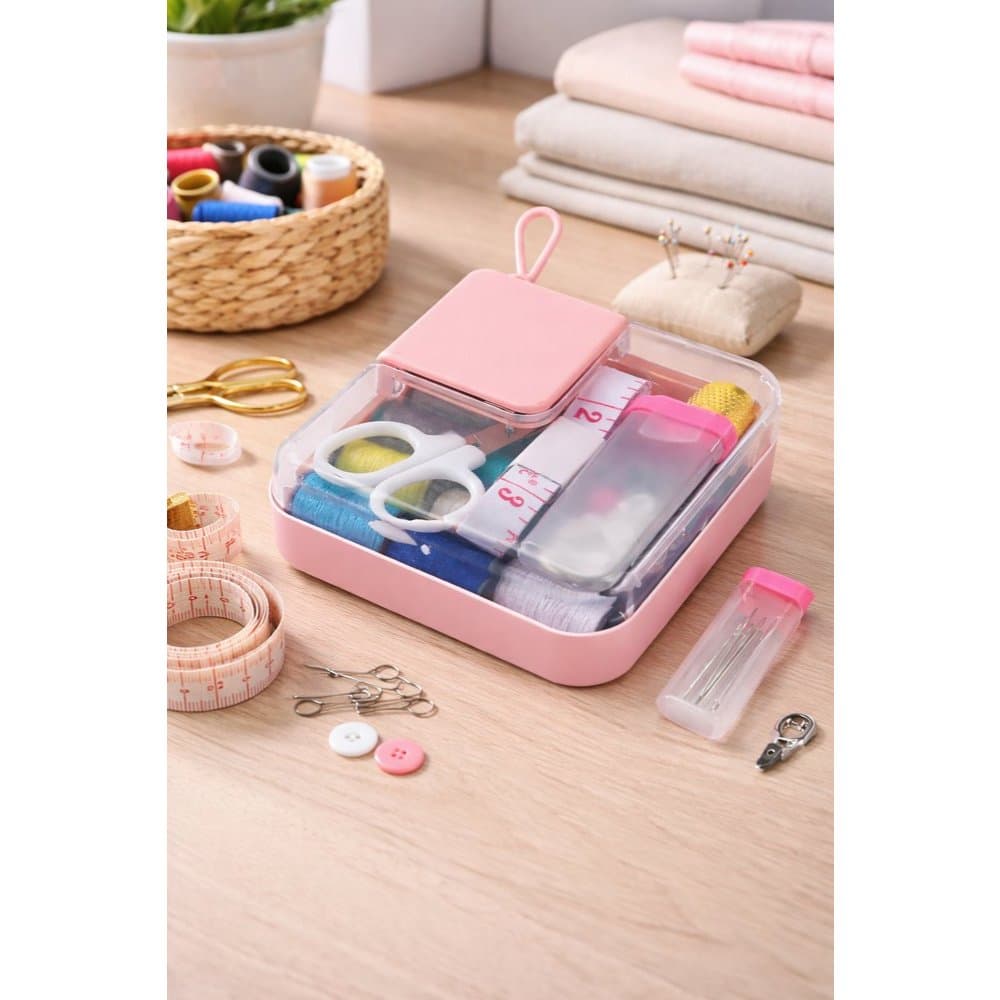 Kit de Costura Completo Portátil Com Estojo Completo Linhas Agulhas Fita Métrica